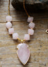 Boho Necklace, Amethysts Hexagonal Cone Pendant Necklace